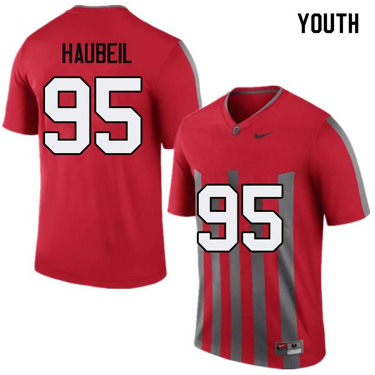 Blake Haubeil Ohio State Buckeyes Youth NCAA #95 Nike Throwback Red College Stitched Football Jersey YWD3756KI